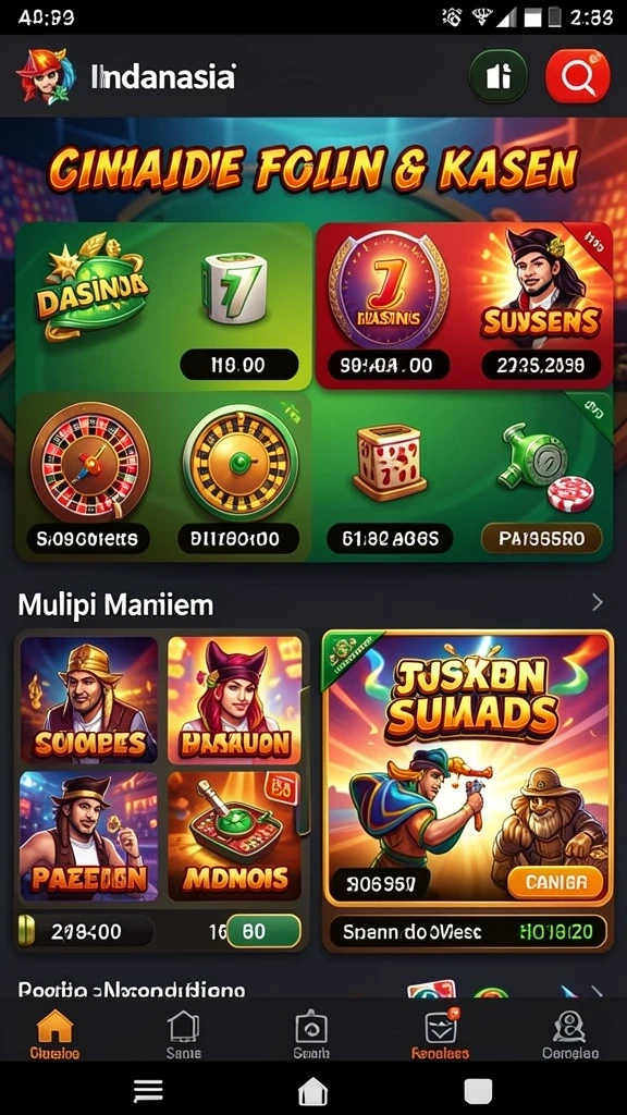 Screenshot yang menunjukkan tampilan utama permainan.