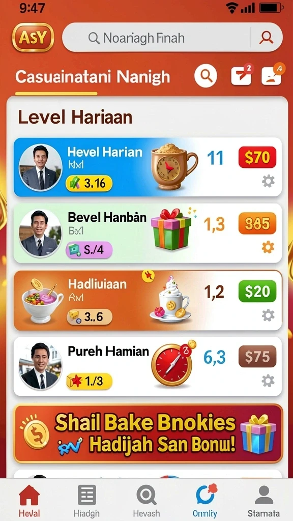 Fitur turnamen yang menambah keseruan bermain.