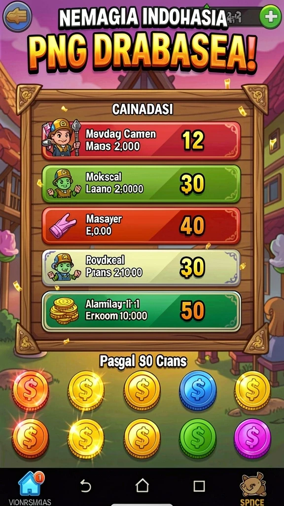 Menu karakter yang lengkap dan mudah diakses.